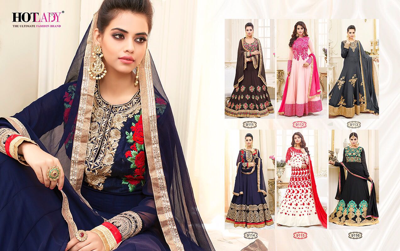 Shemaya Nx By Hot Lady Sc Designer Anarkali Collection Suits Beautiful Stylish Fancy Colorful Party Wear & Occasional Wear Chiffon/ Georgette Dresses At Wholesale Price