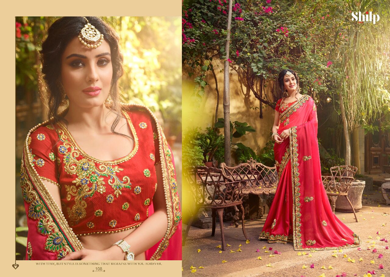 Shilp 101 Series By Shilp Sarees 101 To 112 Series Designer Wedding Collection Beautiful Traditional Wear Colorful Stylish Fancy Party Wear & Occasional Wear Silk Embroidered Sarees At Wholesale Price