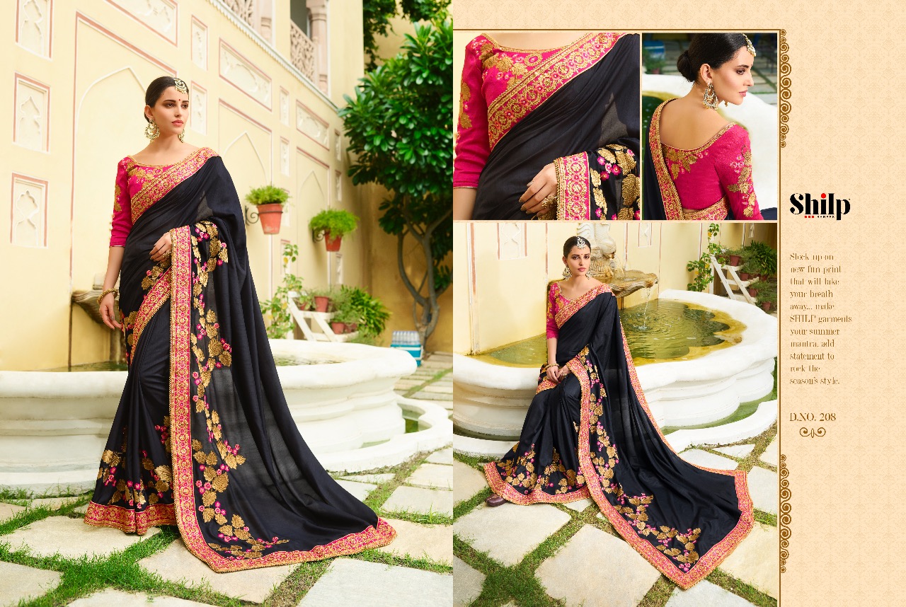 Shilp 201 Series By Shilp Sarees 201 To 215 Series Designer Wedding Collection Beautiful Traditional Wear Colorful Stylish Fancy Party Wear & Occasional Wear Silk Embroidered Sarees At Wholesale Price