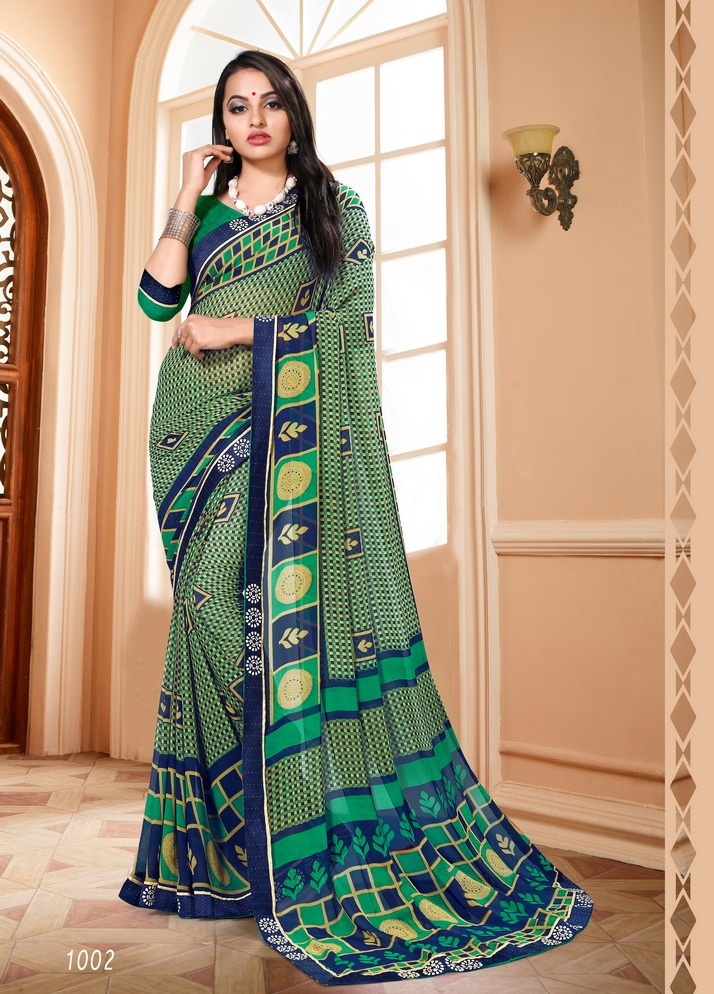 Shivani By Hanuman Prints 1001 To 1008 Series Indian Traditional Wear Collection Beautiful Stylish Fancy Colorful Party Wear & Occasional Wear Pure Weightless Printed Sarees At Wholesale Price