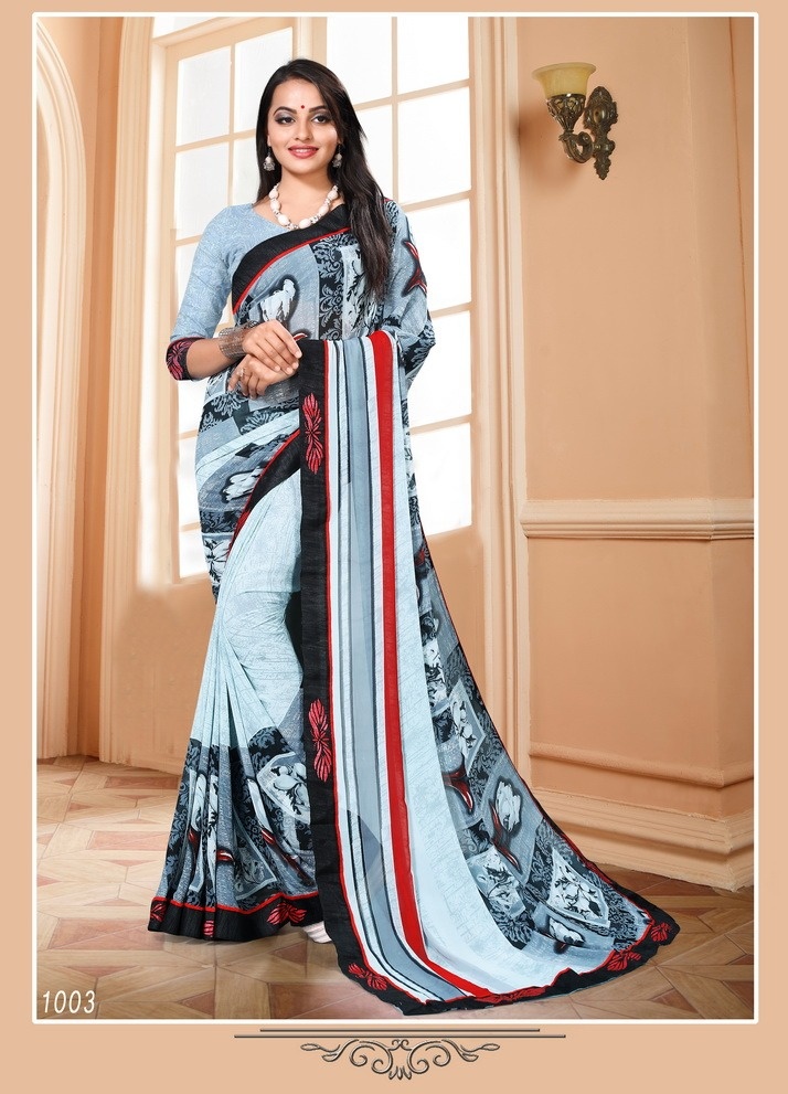 Shivani By Hanuman Prints 1001 To 1008 Series Indian Traditional Wear Collection Beautiful Stylish Fancy Colorful Party Wear & Occasional Wear Pure Weightless Printed Sarees At Wholesale Price