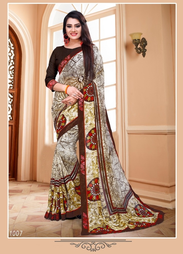 Shivani By Hanuman Prints 1001 To 1008 Series Indian Traditional Wear Collection Beautiful Stylish Fancy Colorful Party Wear & Occasional Wear Pure Weightless Printed Sarees At Wholesale Price