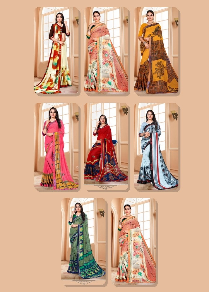 Shivani By Hanuman Prints 1001 To 1008 Series Indian Traditional Wear Collection Beautiful Stylish Fancy Colorful Party Wear & Occasional Wear Pure Weightless Printed Sarees At Wholesale Price