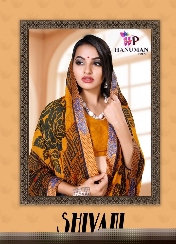 Shivani By Hanuman Prints 1001 To 1008 Series Indian Traditional Wear Collection Beautiful Stylish Fancy Colorful Party Wear & Occasional Wear Pure Weightless Printed Sarees At Wholesale Price