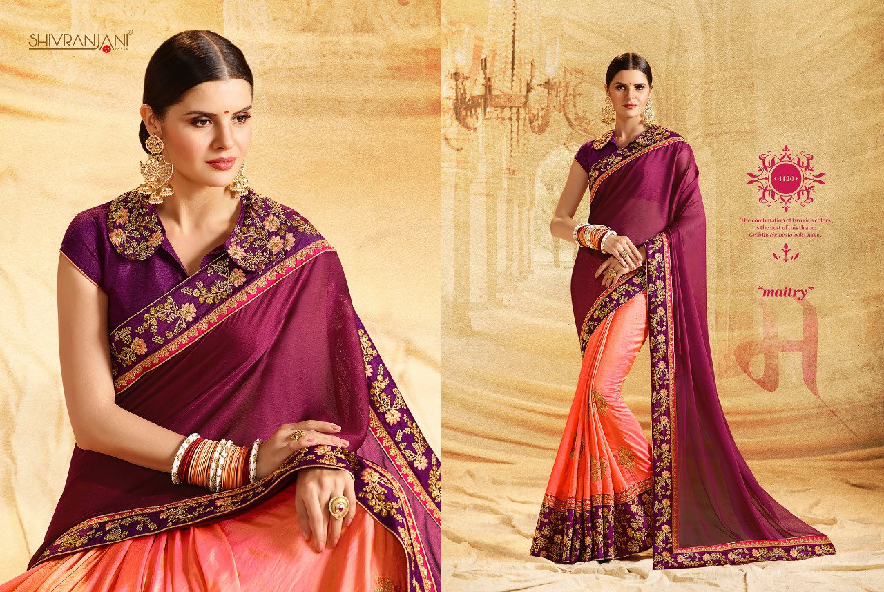Shivranjani 4116 Series By Shivranjani Sarees 4116 To 4127 Series Indian Traditional Wear Collection Beautiful Stylish Fancy Colorful Party Wear & Occasional Wear Fancy Embroidered Sarees At Wholesale Price
