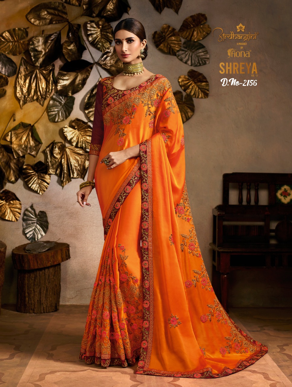 Shreya Vol-3 By Ardhangini 2151 To 2159 Series Indian Traditional Wear Collection Beautiful Stylish Fancy Colorful Party Wear & Occasional Wear Fancy Sarees At Wholesale Price