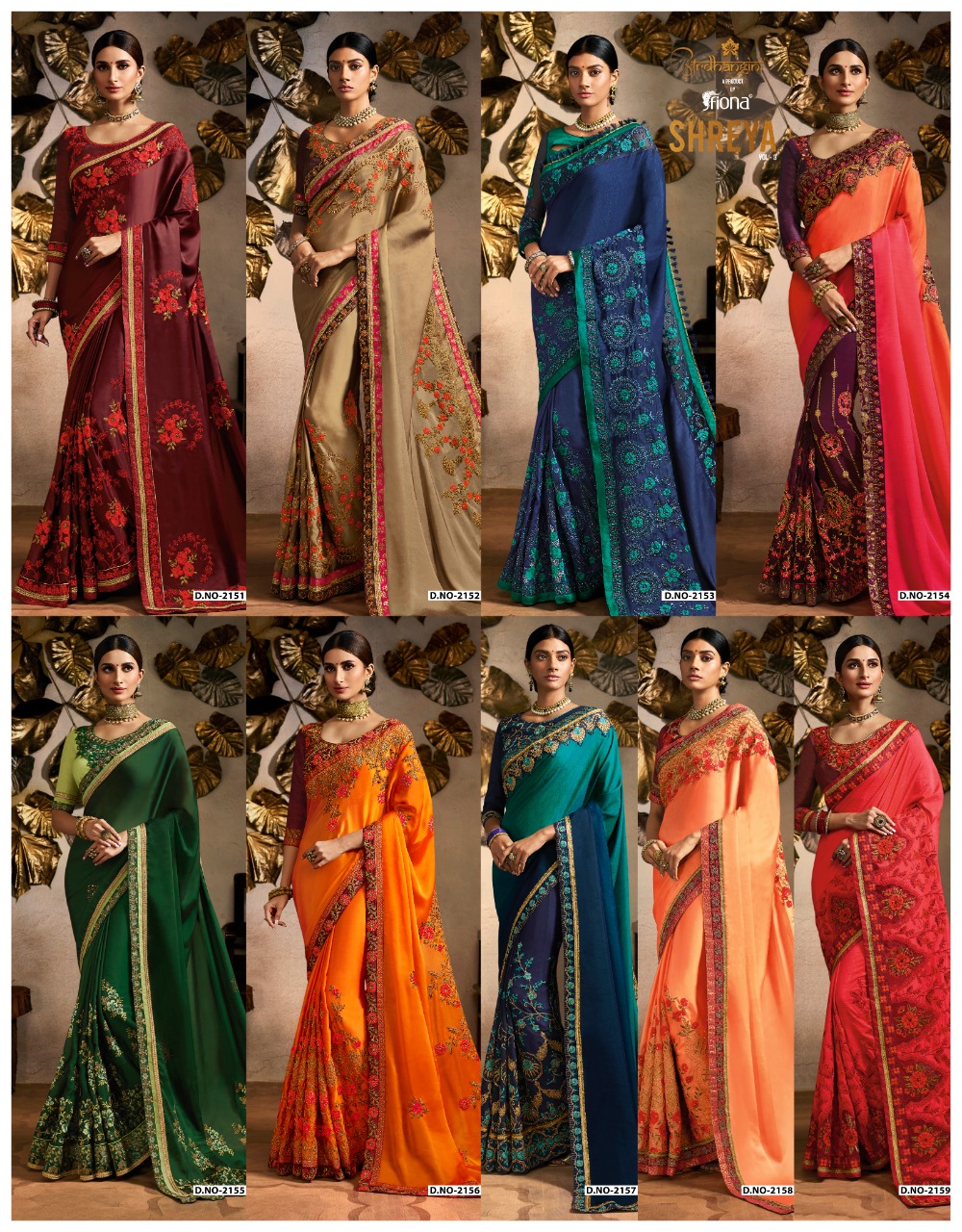 Shreya Vol-3 By Ardhangini 2151 To 2159 Series Indian Traditional Wear Collection Beautiful Stylish Fancy Colorful Party Wear & Occasional Wear Fancy Sarees At Wholesale Price