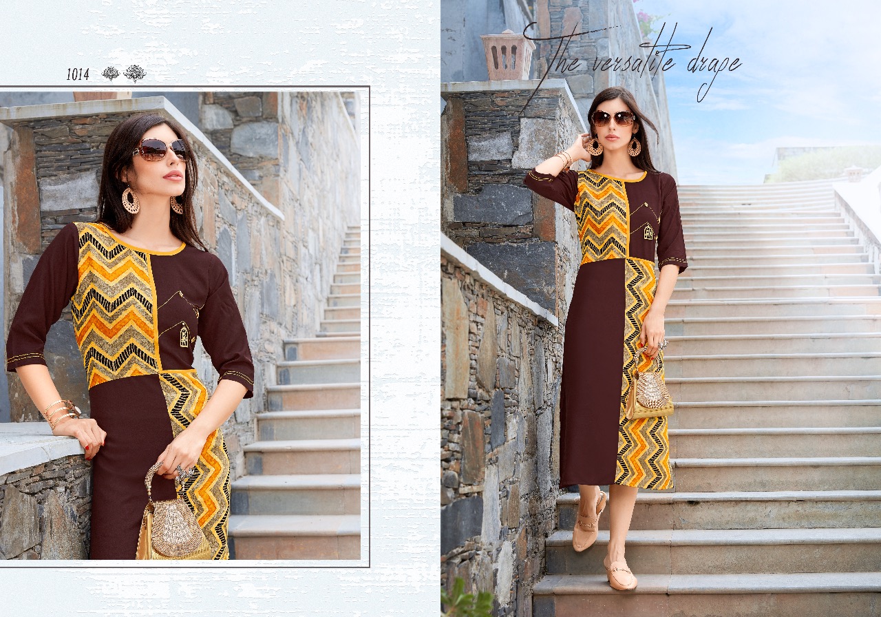 Signature By Sb Trendz 1009 To 1016 Series Beautiful Stylish Fancy Colorful Casual Wear & Ready To Wear & Ethnic Wear Heavy Rayon Printed Kurtis At Wholesale Price