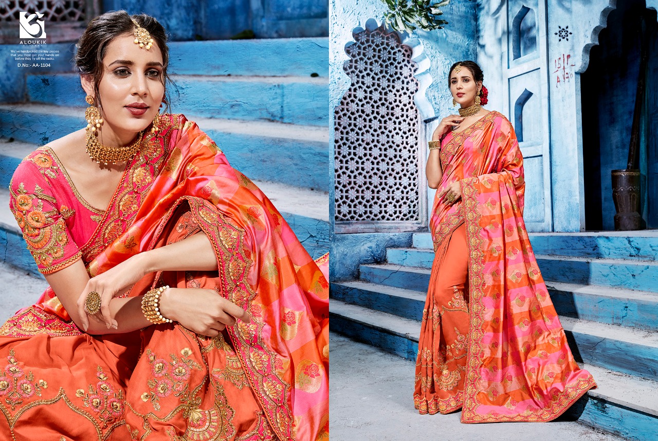 Silk Route By Aloukik Attires 1101 To 1109 Series Indian Traditional Wear Collection Beautiful Stylish Fancy Colorful Party Wear & Occasional Wear Fancy Silk Sarees At Wholesale Price