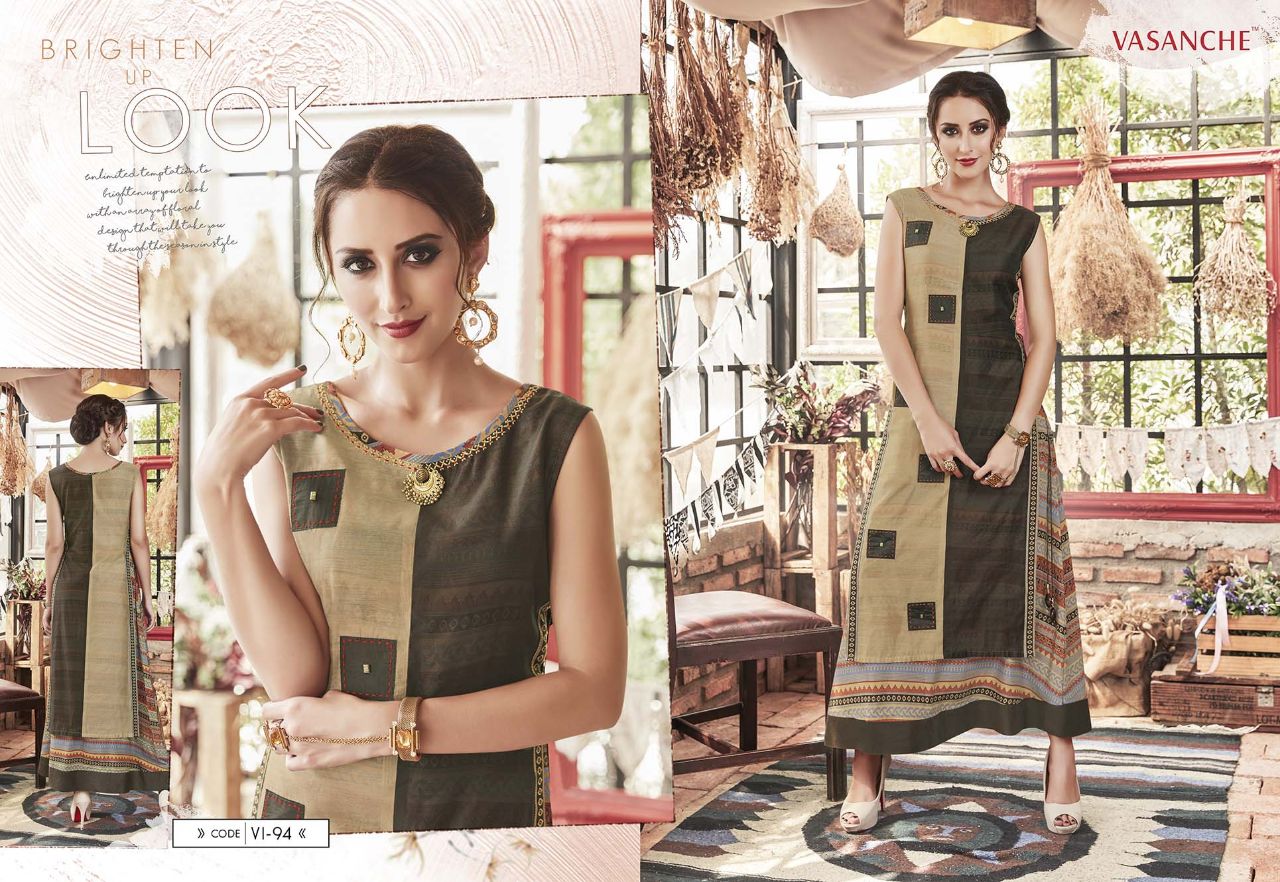Silken By Vasanche 88 To 95 Series Designer Beautiful Stylish Fancy Colorful Party Wear & Ethnic Wear Silk & Rayon Printed Kurtis At Wholesale Price