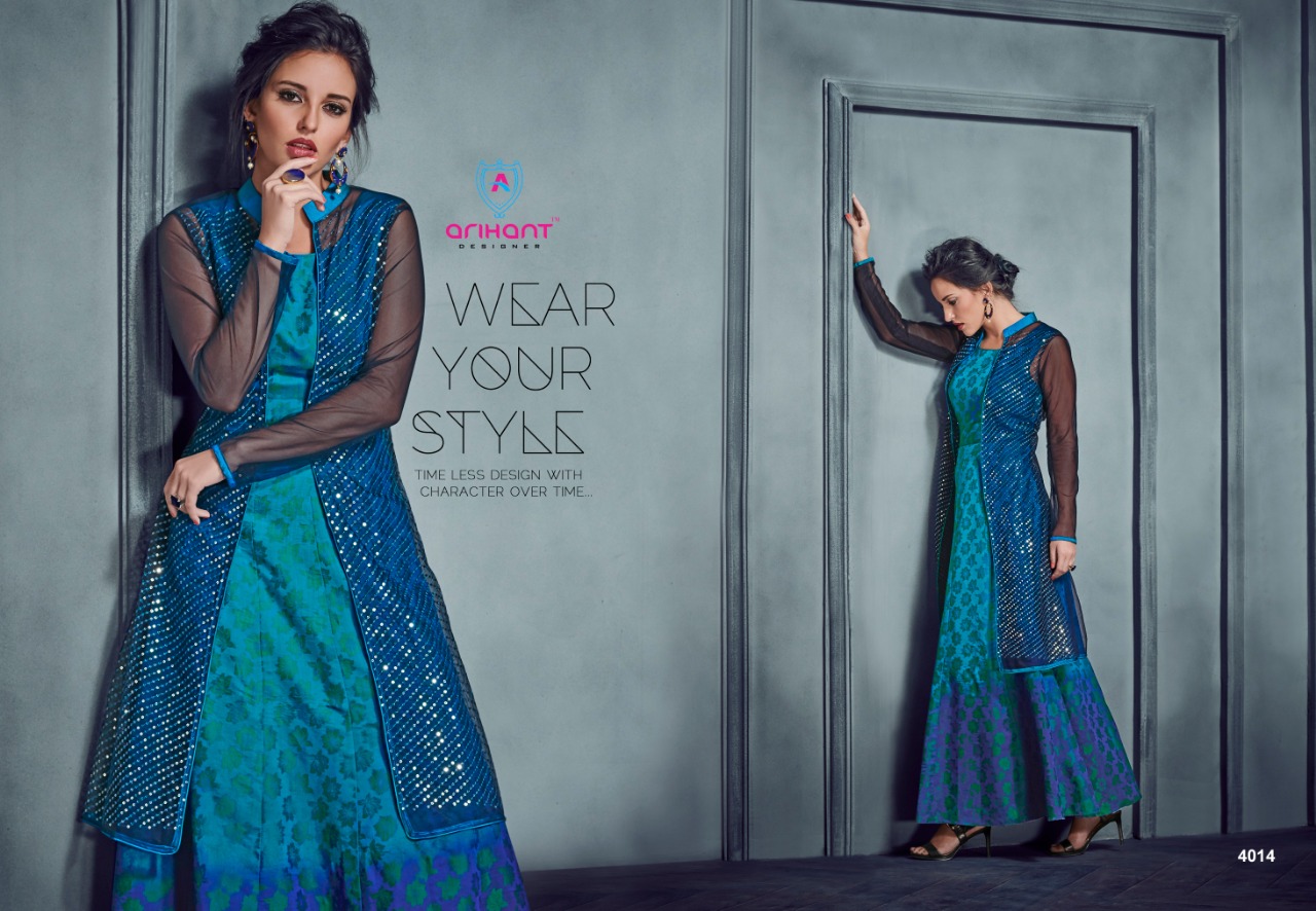 Silky Vol-2 By Arihant Designer 4011 To 4019 Series Designer Gowns Collection Beautiful Stylish Fancy Colorful Party Wear & Occasional Wear Silk Gowns At Wholesale Price