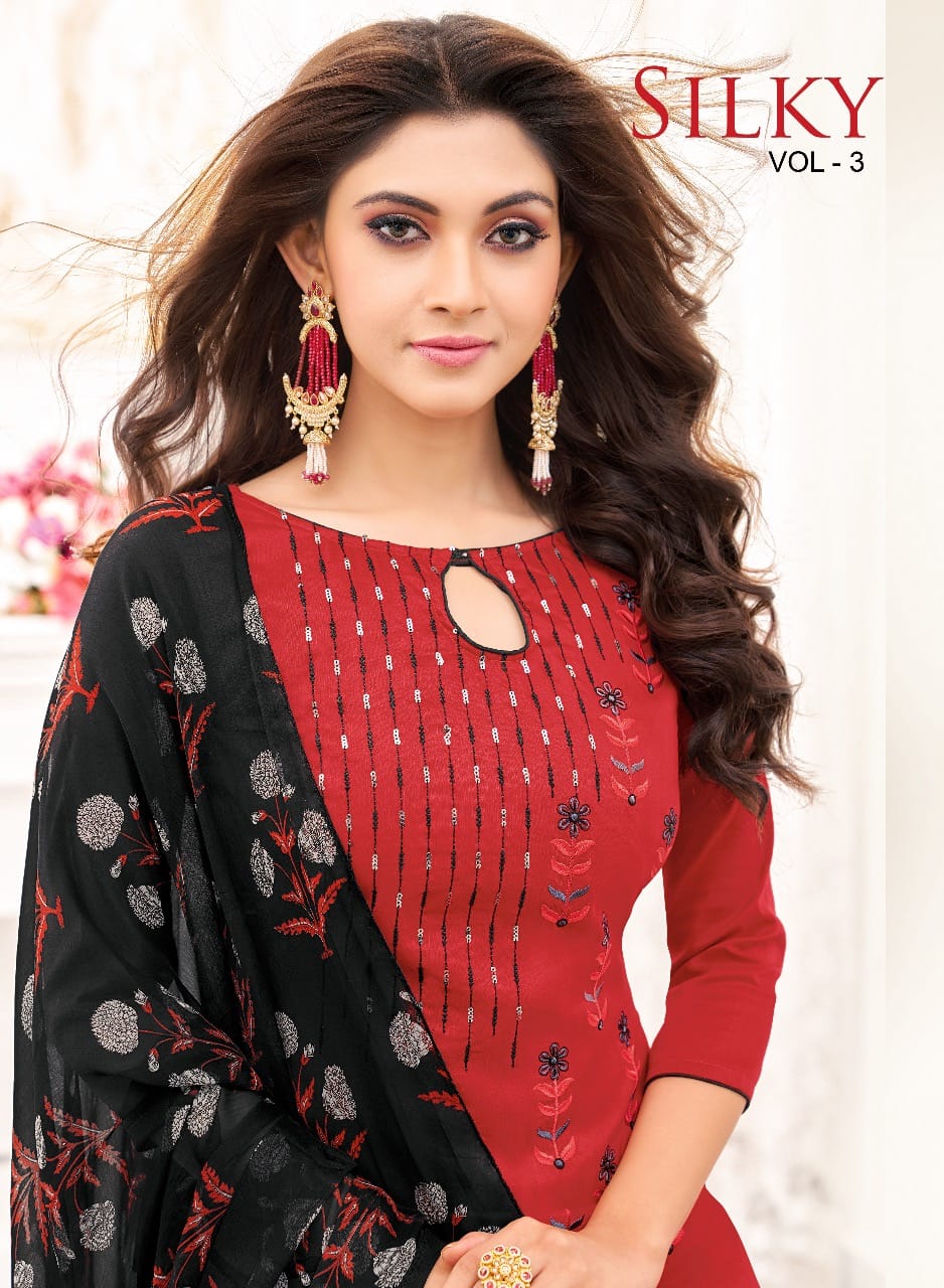Silky Vol-3 By Kapil Tex 24001 To 24012 Series Indian Traditional Wear Collection Beautiful Stylish Fancy Colorful Party Wear & Occasional Wear Soft Cotton Dresses At Wholesale Price