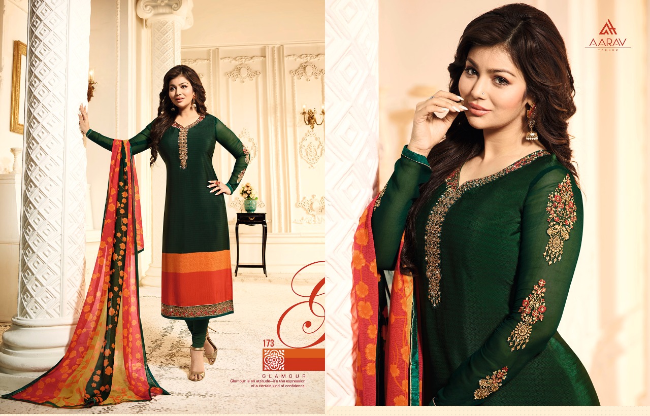 Sale Silky Premium Crepe By Aarav Trendz 170 To 177 Series Beautiful Suits Colorful Stylish Fancy Casual Wear & Ethnic Wear Crepe Work Dresses At Wholesale Price