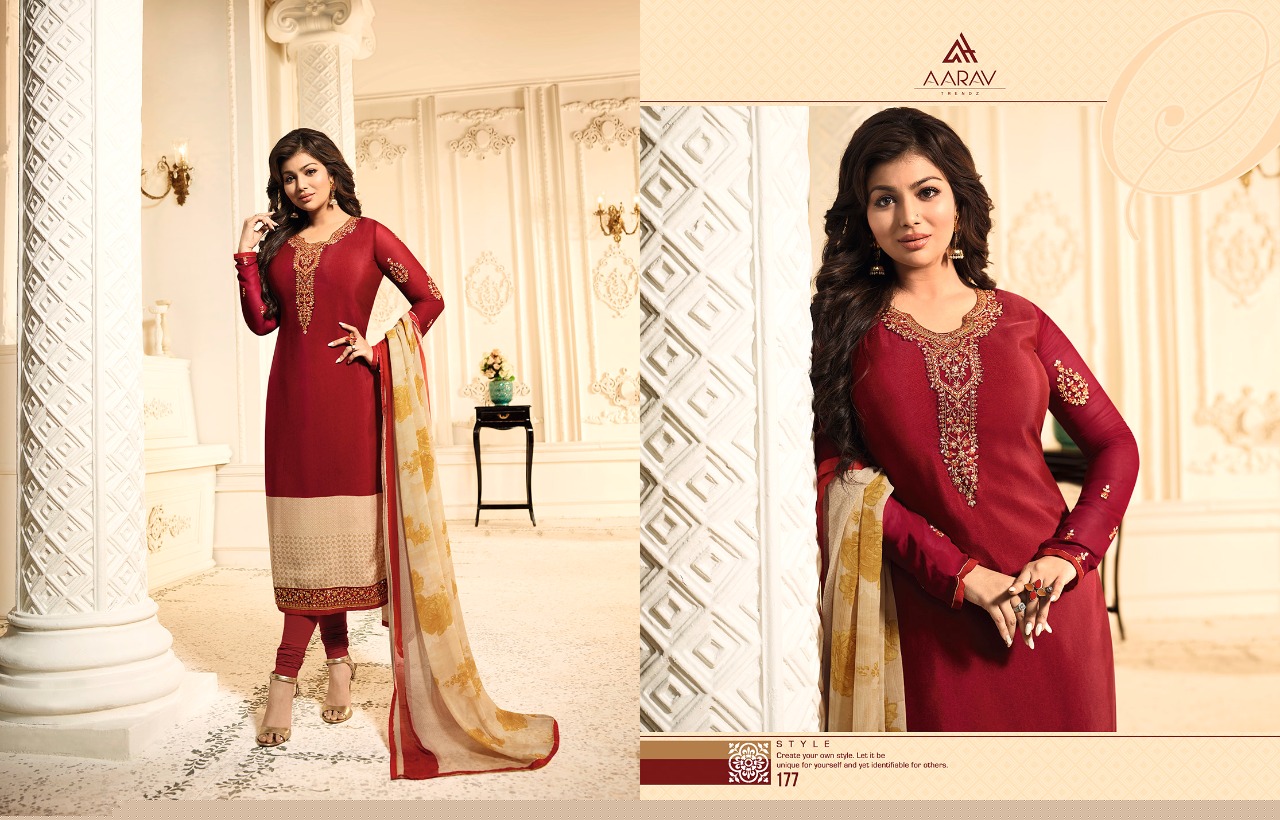 Sale Silky Premium Crepe By Aarav Trendz 170 To 177 Series Beautiful Suits Colorful Stylish Fancy Casual Wear & Ethnic Wear Crepe Work Dresses At Wholesale Price
