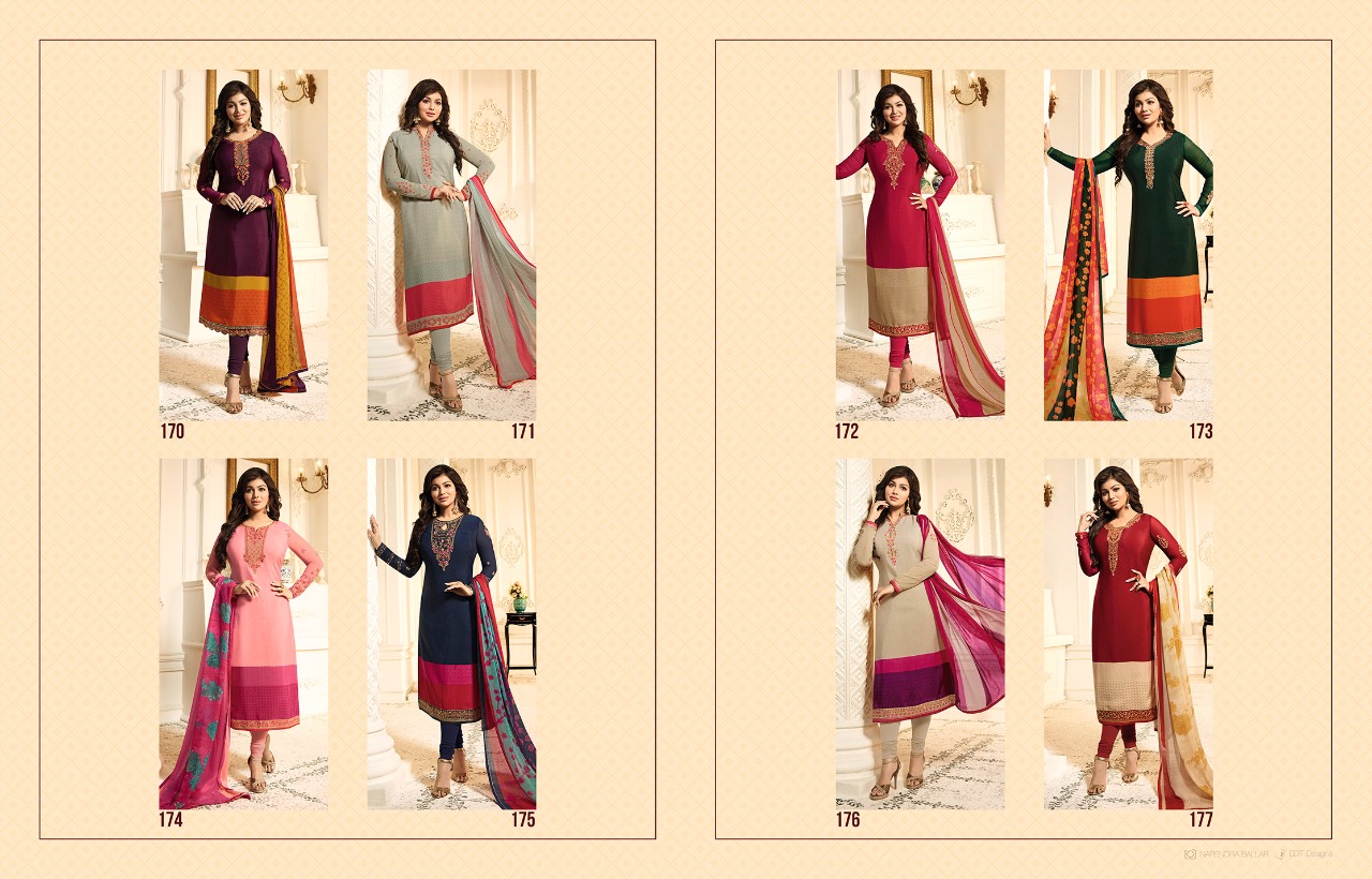 Sale Silky Premium Crepe By Aarav Trendz 170 To 177 Series Beautiful Suits Colorful Stylish Fancy Casual Wear & Ethnic Wear Crepe Work Dresses At Wholesale Price