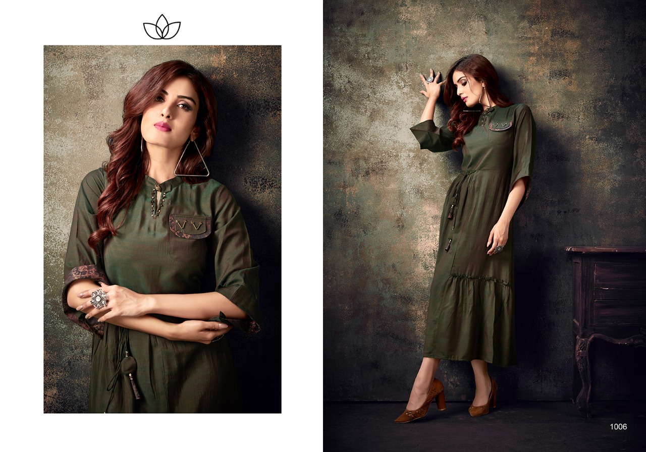 Silver Perls By Sanidhya Trendz 1001 To 1006 Series Stylish Fancy Colorful Collection Casual Wear & Ethnic Wear Pearl Slub Kurtis At Wholesale Price