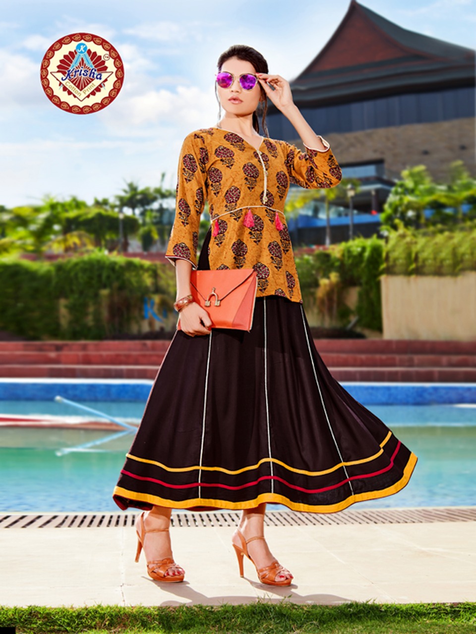 Simi Vol-2 By Krisha 21 To 26 Series Designer Beautiful Stylish Fancy Colorful Casual Wear & Ethnic Wear Heavy Rayon Printed Kurtis At Wholesale Price