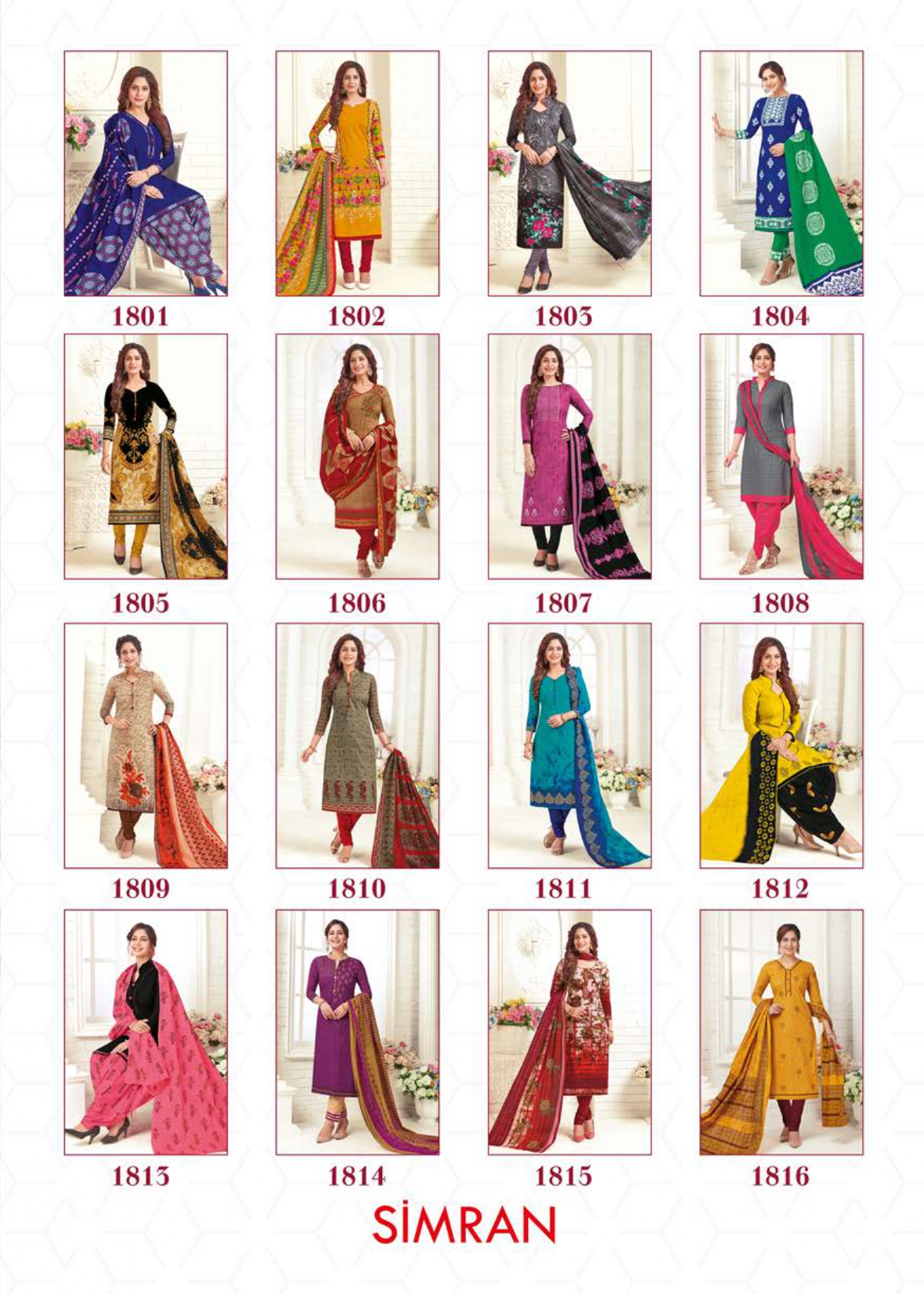 Simran Vol-8 By Navkar Fab Tex 1801 To 1816 Series Beautiful Suits Stylish Fancy Colorful Party Wear & Ethnic Wear Cotton Printed Dresses At Wholesale Price