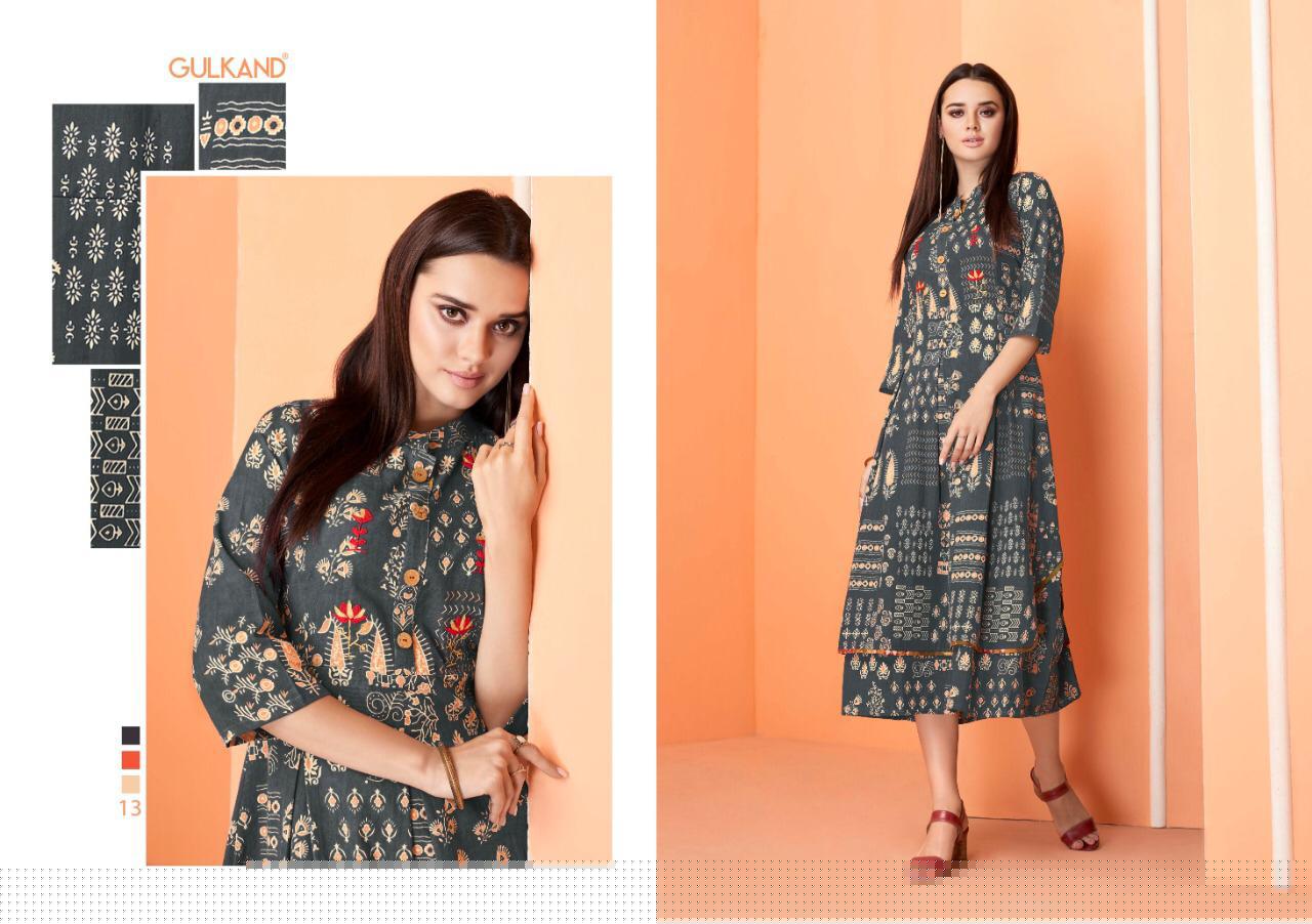 Simran By Gulkand 13 To 18 Series Stylish Fancy Beautiful Colorful Casual Wear & Ethnic Wear Jaipur Handloom Cotton With Hand Work Kurtis At Wholesale Price