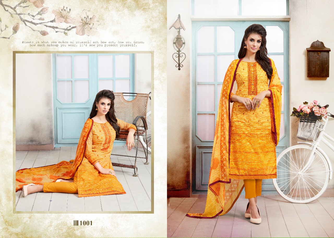 Simran By Sagar 1001 To 1010 Series Stylish Colorful Fancy Beautiful Casual Wear Summer Collection Ethnic Wear Cambric Cotton Printed Dresses At Wholesale Price
