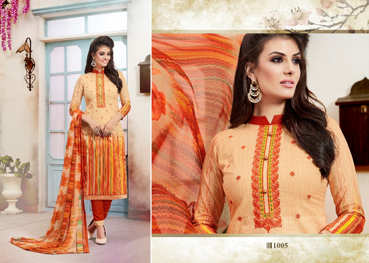 Simran By Sagar 1001 To 1010 Series Stylish Colorful Fancy Beautiful Casual Wear Summer Collection Ethnic Wear Cambric Cotton Printed Dresses At Wholesale Price