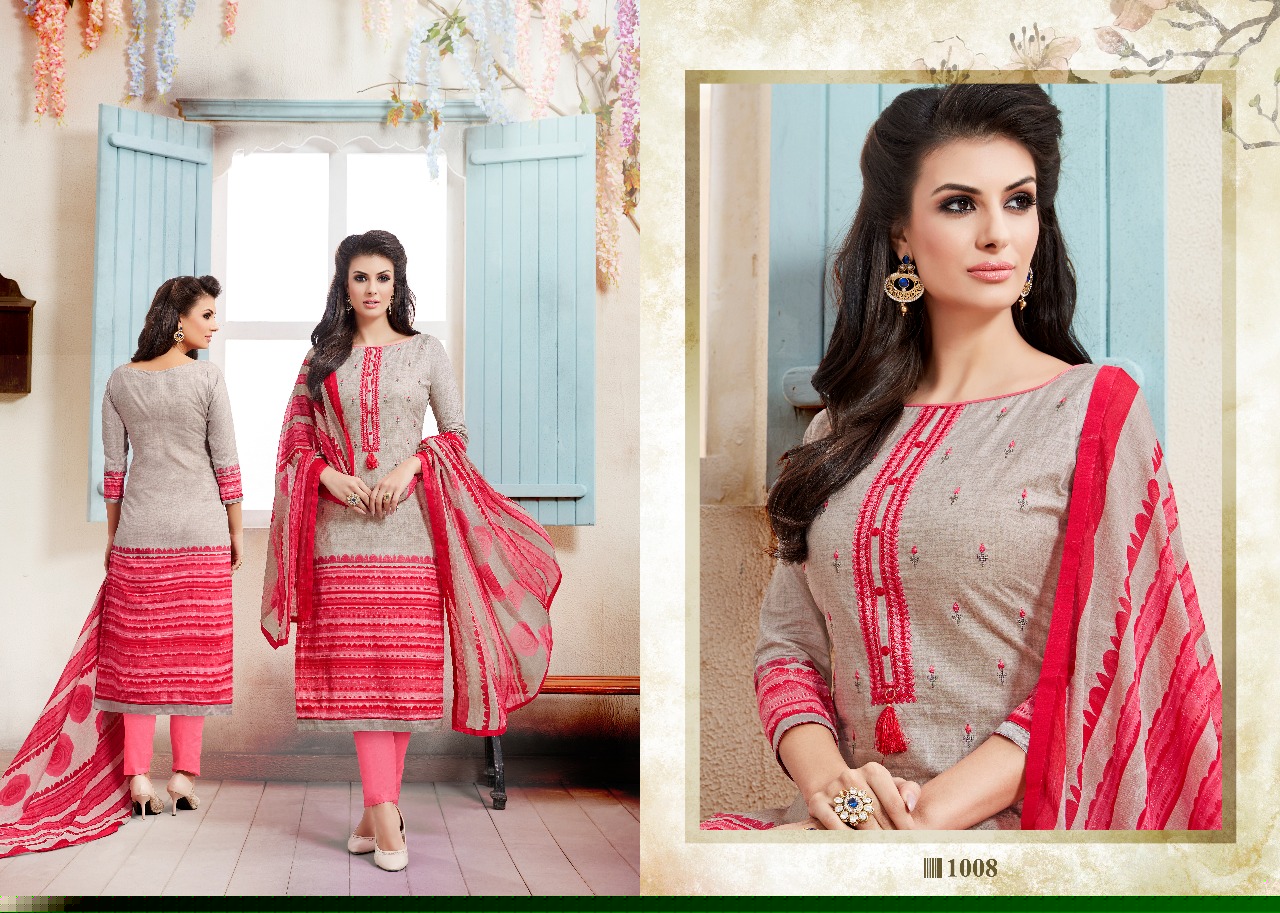 Simran By Sagar 1001 To 1010 Series Stylish Colorful Fancy Beautiful Casual Wear Summer Collection Ethnic Wear Cambric Cotton Printed Dresses At Wholesale Price