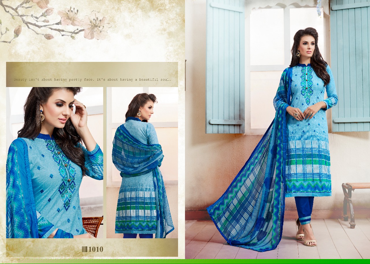 Simran By Sagar 1001 To 1010 Series Stylish Colorful Fancy Beautiful Casual Wear Summer Collection Ethnic Wear Cambric Cotton Printed Dresses At Wholesale Price