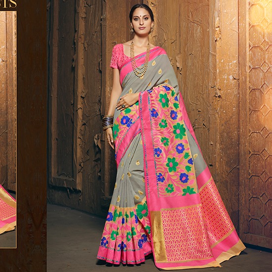 Sinduri By Sanskar Sarees 411 To 419 Series Indian Traditional Wear Collection Beautiful Stylish Fancy Colorful Party Wear & Occasional Wear Chanderi Sarees At Wholesale Price
