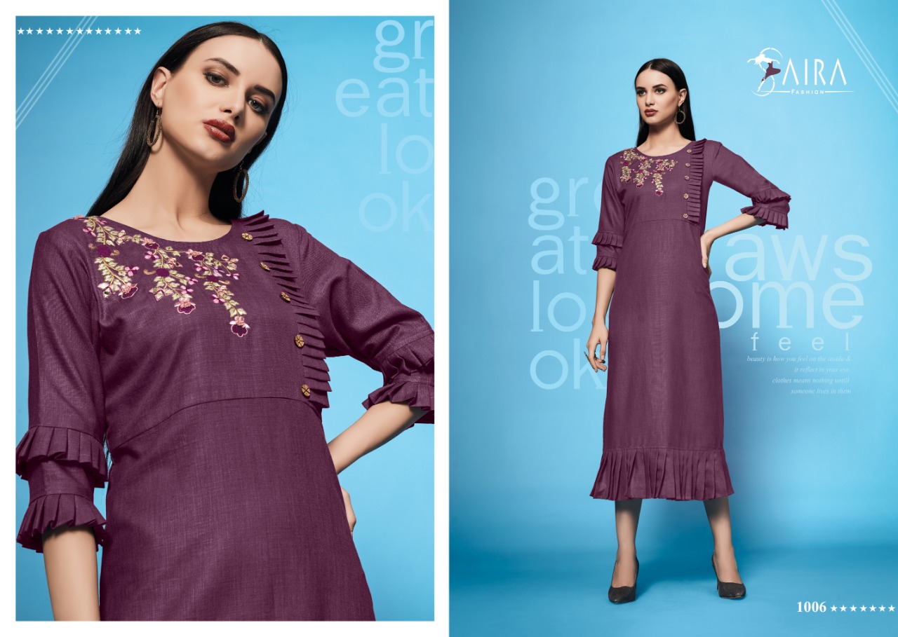 Saira Vol-1 By Ram Fashion 1001 To 1006 Series Indian Traditional Wear Collection Beautiful Stylish Fancy Colorful Party Wear & Occasional Wear Cotton Sluby Kurtis At Wholesale Price