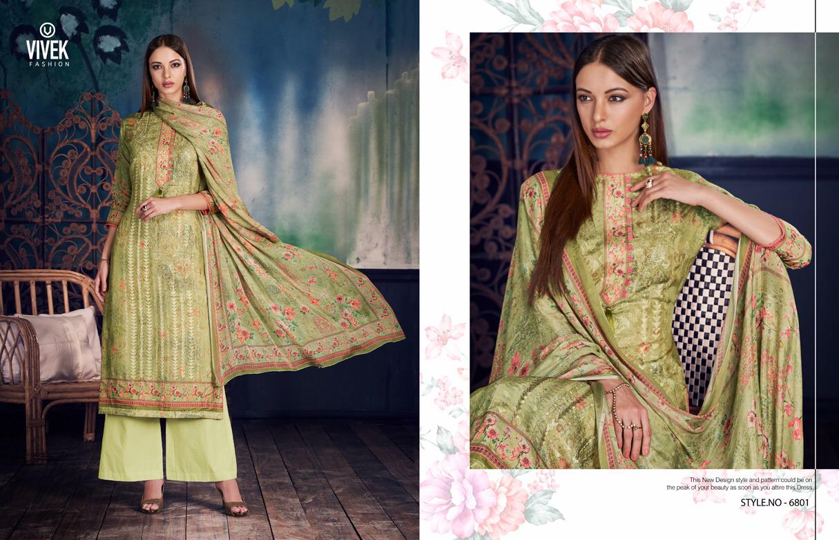 Simran By Vivek Fashion 6801 To 6808 Series Beautiful Suits Stylish Fancy Colorful Casual Wear & Ethnic Wear Collection Upada Silk Embroidered Dresses At Wholesale Price
