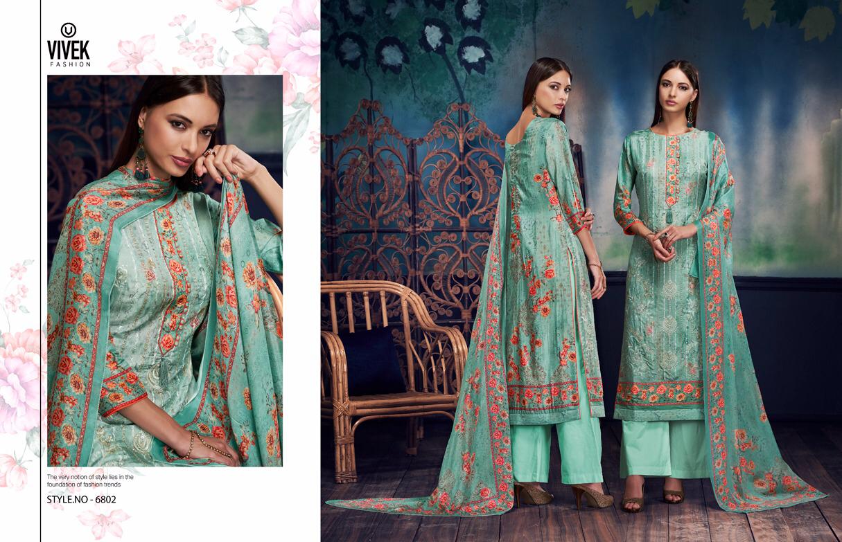 Simran By Vivek Fashion 6801 To 6808 Series Beautiful Suits Stylish Fancy Colorful Casual Wear & Ethnic Wear Collection Upada Silk Embroidered Dresses At Wholesale Price