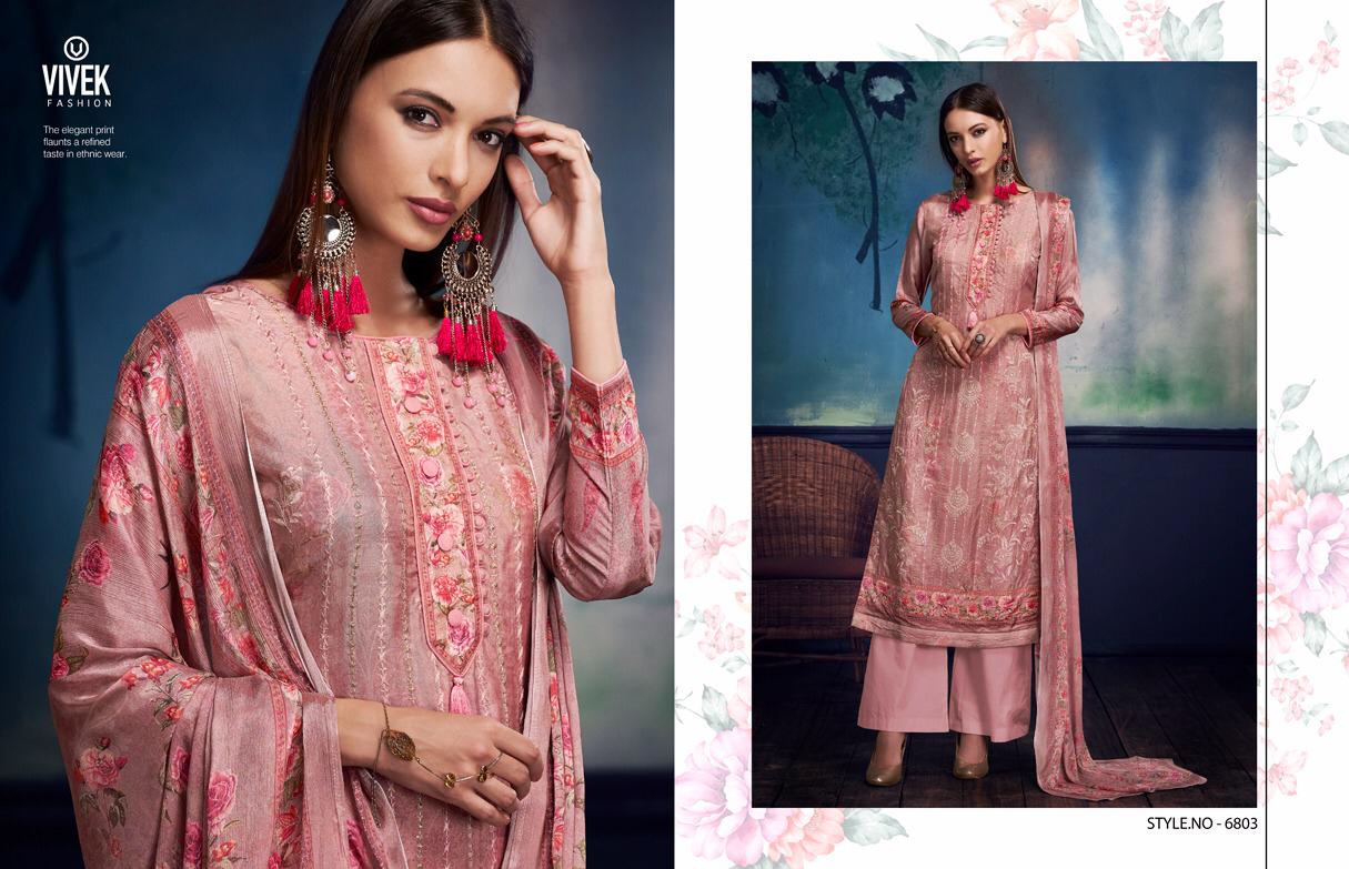 Simran By Vivek Fashion 6801 To 6808 Series Beautiful Suits Stylish Fancy Colorful Casual Wear & Ethnic Wear Collection Upada Silk Embroidered Dresses At Wholesale Price