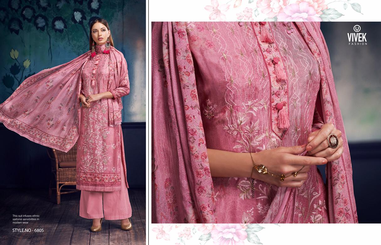 Simran By Vivek Fashion 6801 To 6808 Series Beautiful Suits Stylish Fancy Colorful Casual Wear & Ethnic Wear Collection Upada Silk Embroidered Dresses At Wholesale Price