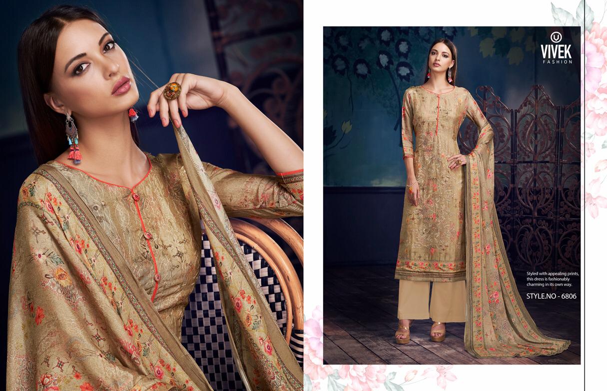 Simran By Vivek Fashion 6801 To 6808 Series Beautiful Suits Stylish Fancy Colorful Casual Wear & Ethnic Wear Collection Upada Silk Embroidered Dresses At Wholesale Price
