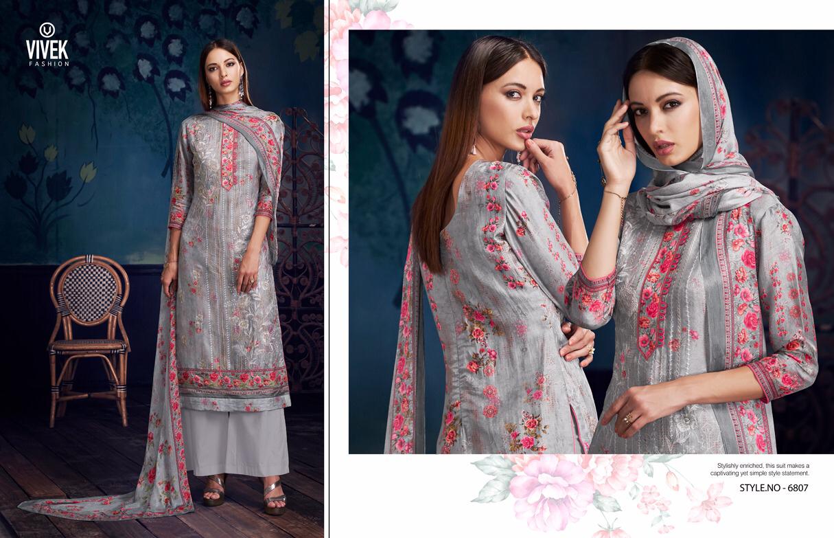 Simran By Vivek Fashion 6801 To 6808 Series Beautiful Suits Stylish Fancy Colorful Casual Wear & Ethnic Wear Collection Upada Silk Embroidered Dresses At Wholesale Price