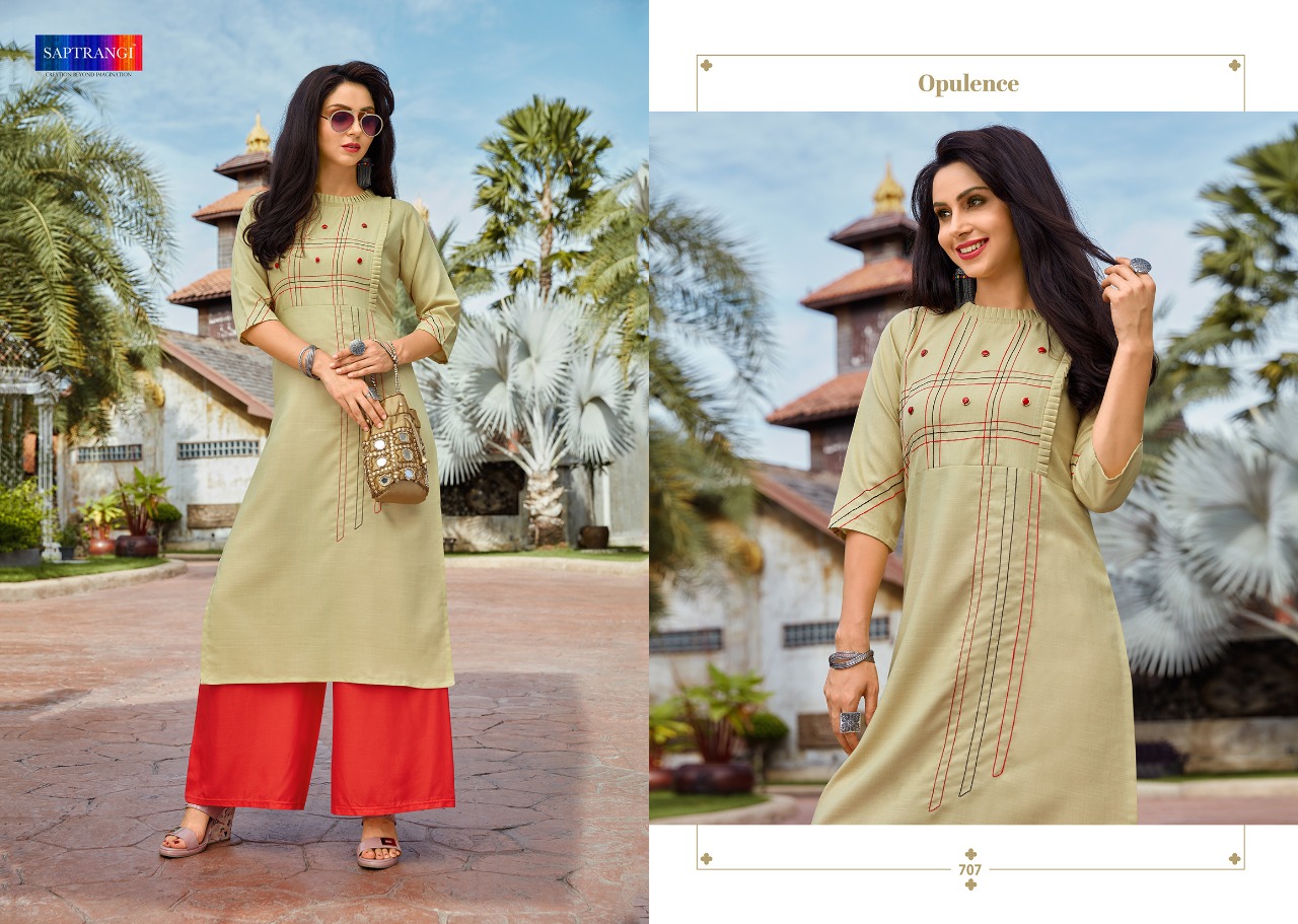 Sisa By Saptrangi 701 To 707 Series Beautiful Stylish Fancy Colorful Casual Wear & Ethnic Wear & Ready To Wear Coton Kurtis With Palazzo At Wholesale Price