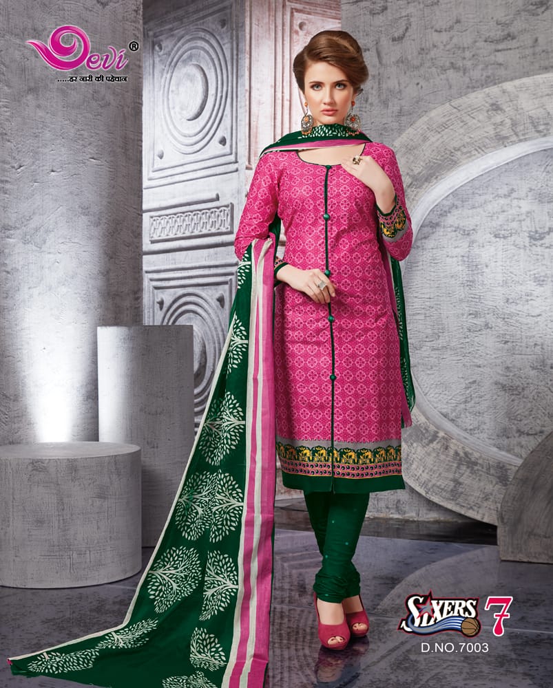Sixer Vol-7 By Devi 7001 To 7012 Series Beautiful Stylish Fancy Colorful Casual Wear & Ethnic Wear Cotton Printed Dresses At Wholesale Price