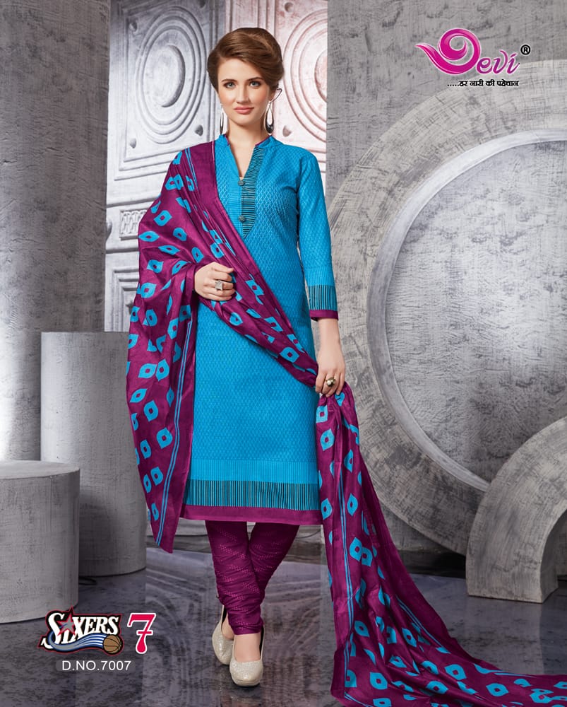 Sixer Vol-7 By Devi 7001 To 7012 Series Beautiful Stylish Fancy Colorful Casual Wear & Ethnic Wear Cotton Printed Dresses At Wholesale Price