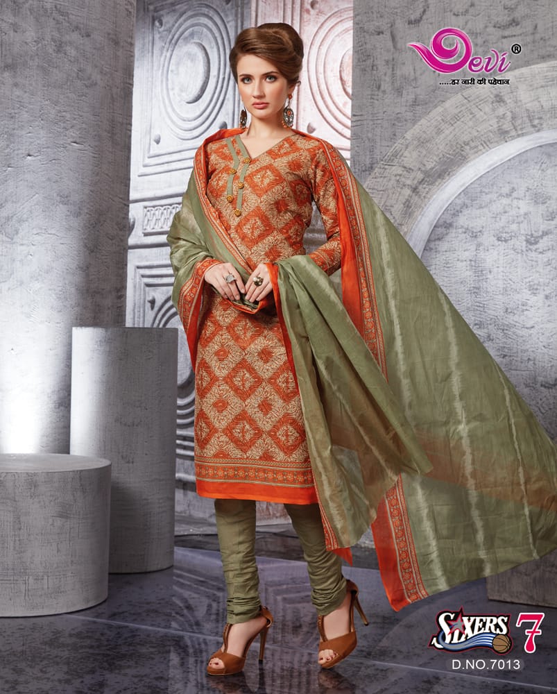 Sixer Vol-7 By Devi 7001 To 7012 Series Beautiful Stylish Fancy Colorful Casual Wear & Ethnic Wear Cotton Printed Dresses At Wholesale Price