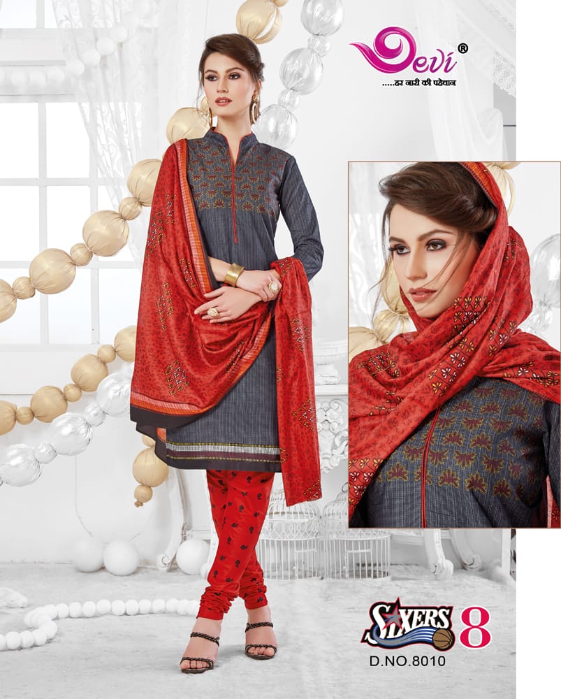 Sixer Vol-8 By Devi 8001 To 8016 Series Indian Traditional Wear Collection Beautiful Stylish Fancy Colorful Party Wear & Occasional Wear Cotton Printed Dress At Wholesale Price