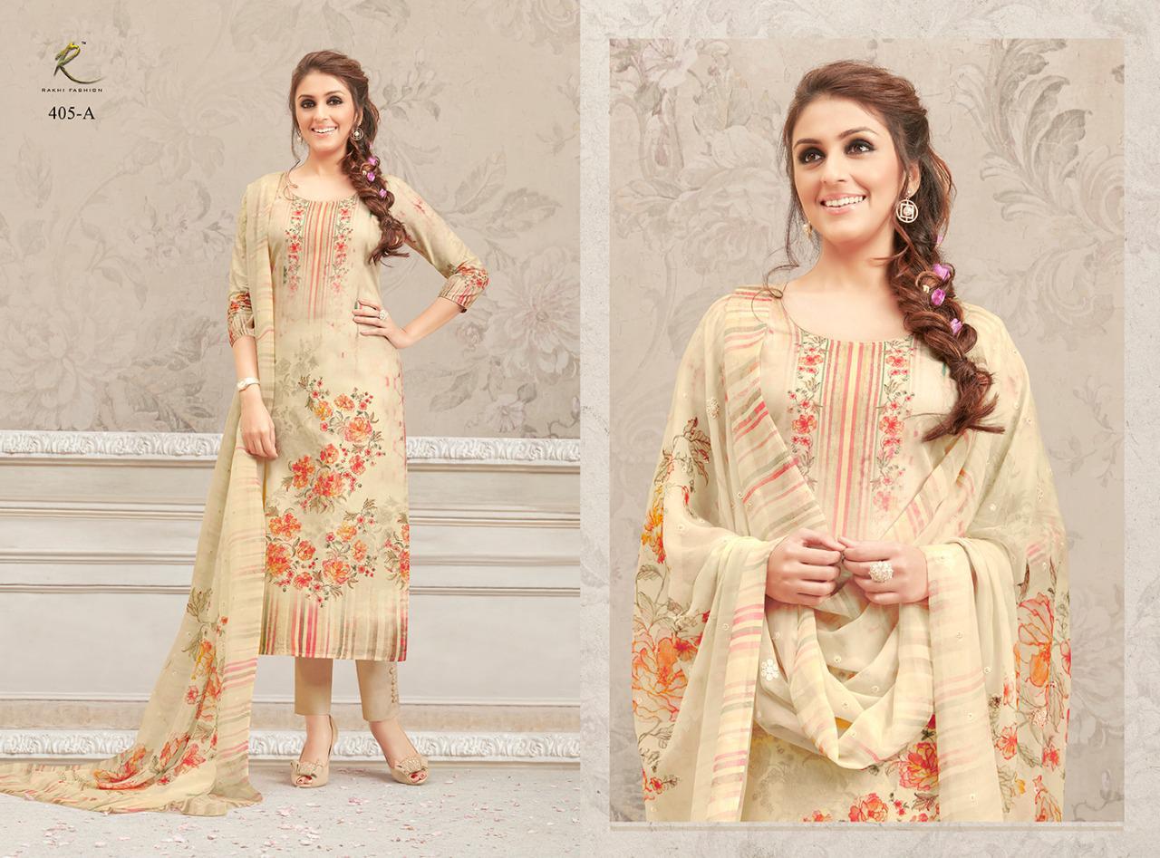 Sizzling Summer By Rakhi Fashion 405-a To 408-b Series Beautiful Suits Stylish Fancy Colorful Party Wear & Ethnic Wear Fine Lawn Cotton Digital Printed Dresses At Wholesale Price