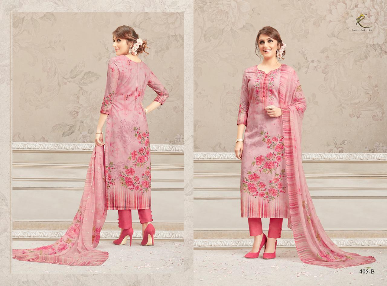 Sizzling Summer By Rakhi Fashion 405-a To 408-b Series Beautiful Suits Stylish Fancy Colorful Party Wear & Ethnic Wear Fine Lawn Cotton Digital Printed Dresses At Wholesale Price