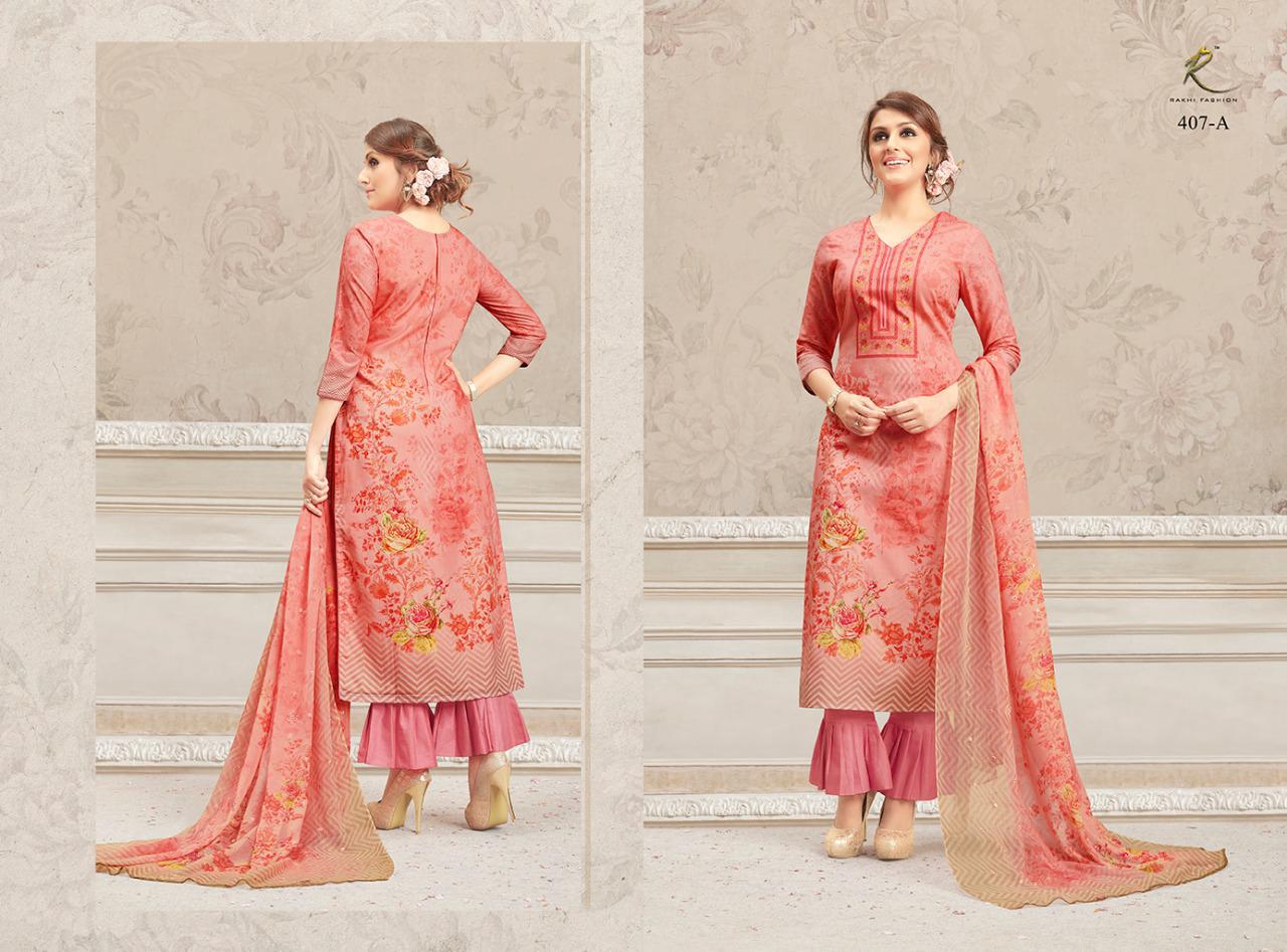 Sizzling Summer By Rakhi Fashion 405-a To 408-b Series Beautiful Suits Stylish Fancy Colorful Party Wear & Ethnic Wear Fine Lawn Cotton Digital Printed Dresses At Wholesale Price