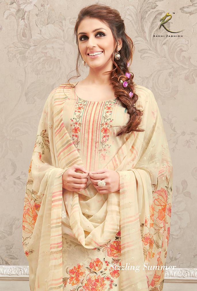 Sizzling Summer By Rakhi Fashion 405-a To 408-b Series Beautiful Suits Stylish Fancy Colorful Party Wear & Ethnic Wear Fine Lawn Cotton Digital Printed Dresses At Wholesale Price