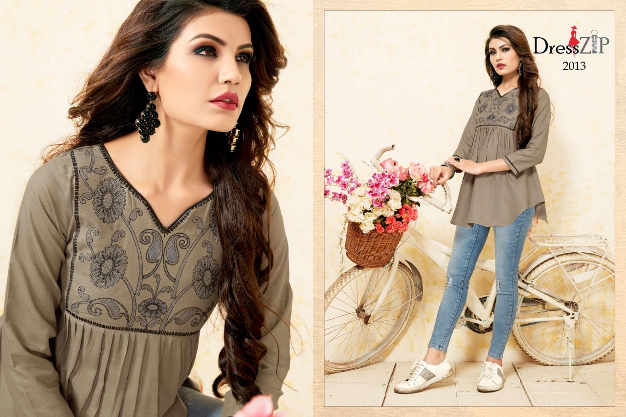 Sky Vol-1 By Dress Zip 2009 To 2013 Series Beautiful Colorful Stylish Fancy Casual Wear & Ethnic Wear & Ready To Wear Ruby Cotton Embroidered Kurtis At Wholesale Price