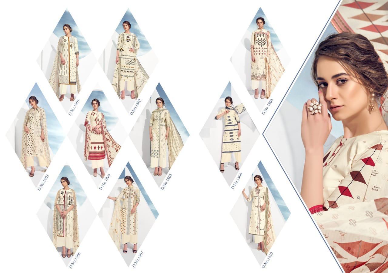 Skyline Vol-18 By Ankit Textile 1801 To 1810 Series Beautiful Suits Stylish Colorful Fancy Casual Wear & Ethnic Wear Cambric Cotton Printed Dresses At Wholesale Price
