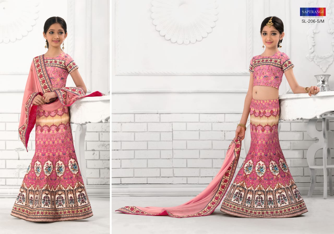 Saptrangi 201 Daughter Series By Saptrangi 201 To 212 Series Designer Wedding Collection Suits Beautiful Stylish Fancy Colorful Party Wear & Occasional Wear Net/georgette Embroidered Lehengas At Wholesale Price