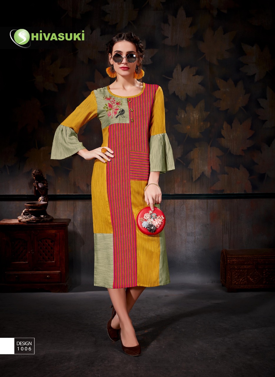 Smaal Steps By Shivasuki 1001 To 1008 Series Beautiful Colorful Stylish Fancy Casual Wear & Ethnic Wear & Ready To Wear Mix Fabric Kurtis At Wholesale Price