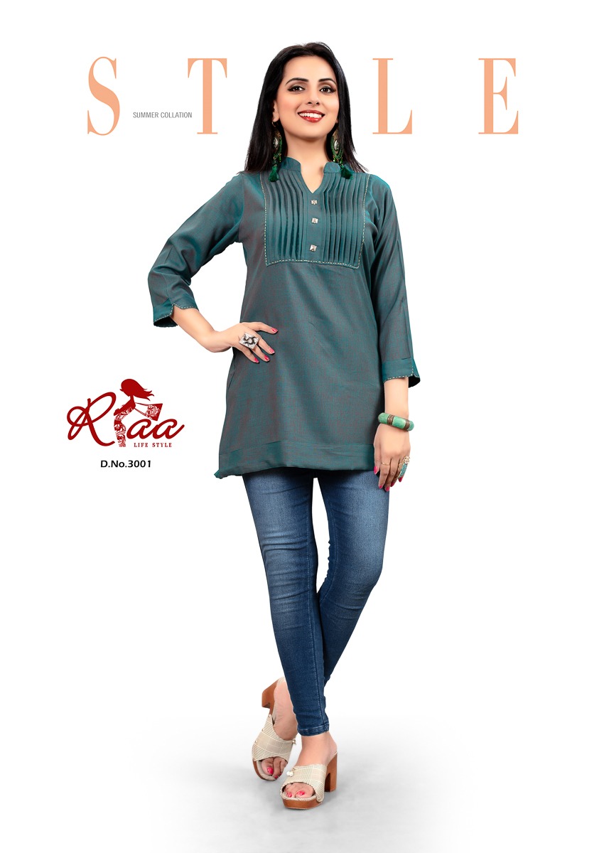 Snap Style By Riaa Liestyle 3001 To 3007 Series Indian Traditional Wear Collection Beautiful Stylish Fancy Colorful Party Wear & Occasional Wear Heavy Two Tone Slub Kurtis At Wholesale Price