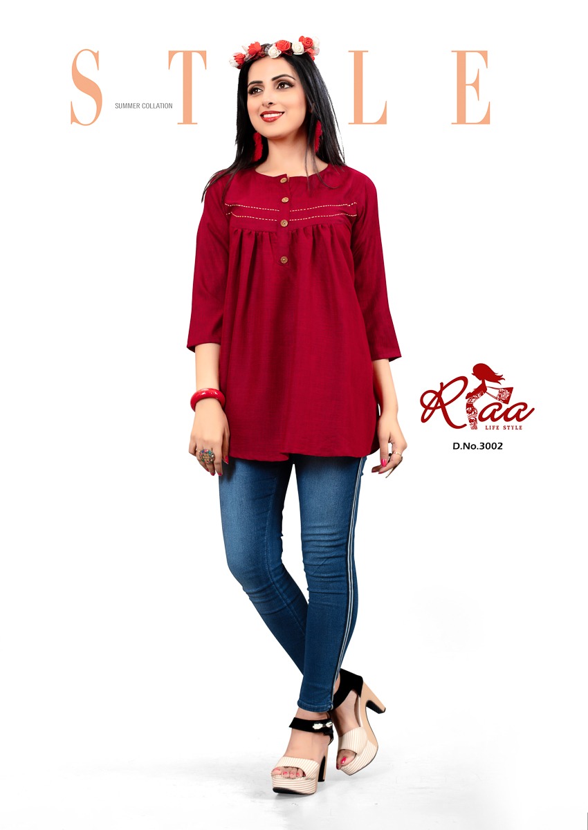Snap Style By Riaa Liestyle 3001 To 3007 Series Indian Traditional Wear Collection Beautiful Stylish Fancy Colorful Party Wear & Occasional Wear Heavy Two Tone Slub Kurtis At Wholesale Price
